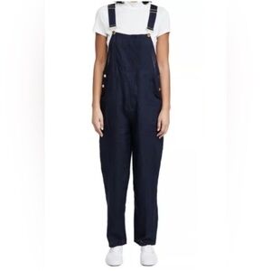 New WeWoreWhat Basic Overall Solid Navy Blue